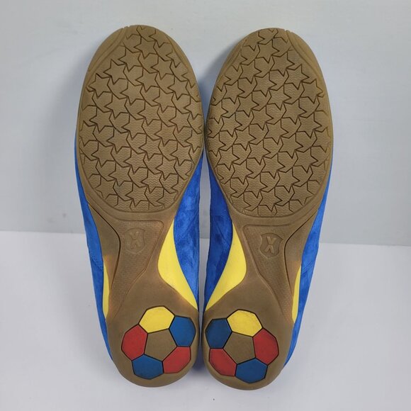 Pele Radium Men's Blue Suede Indoor Soccer Shoes US Size 10.5 - Picture 7 of 8